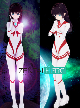 新款性感米娅奥特女孩G社Heroine巨大系列红白PU拼接女英雄紧身衣