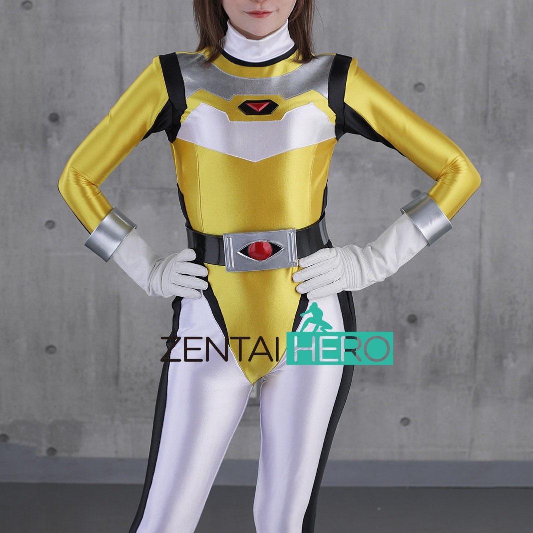 定制giga特摄性感女英雄战队cosplay丝滑缎面拼接连体紧身衣