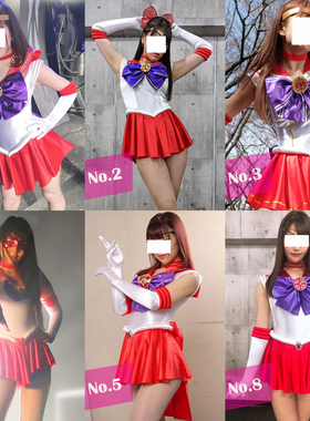 特摄性感giga红白缎面美少女战士水手服火野丽cosplay连体体操裙