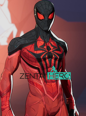 漫威争锋 猩红蜘蛛弹力印染连体紧身衣 Rivals Scarlet Cosplay