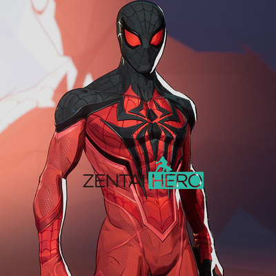 漫威争锋 猩红蜘蛛弹力印染连体紧身衣 Rivals Scarlet Cosplay