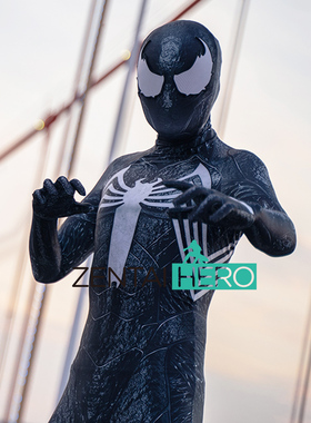 定制PS5 Symbiote毒液蜘蛛连体紧身衣弹力印花氨纶cosplay服装