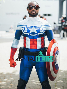 新美国队长Sam All-New Captain America Cosplay 英雄连体紧身衣