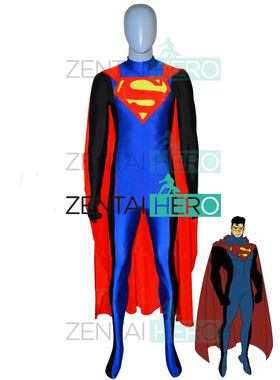 新款 超人歼灭者Eradicator Cosplay 超级英雄连体紧身衣 带披风