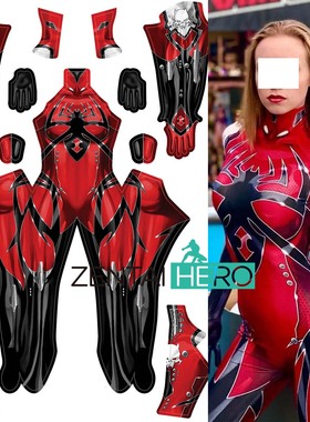 红色版jamie蜘蛛紧身衣 Blood Widow Cosplay英雄紧身衣 无头套