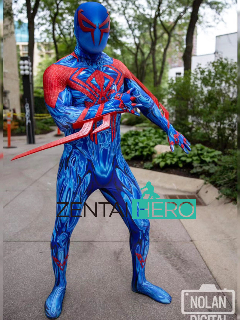 新电影纵横宇宙2099蜘蛛cosplay战衣超酷印花肌肉效果莱卡打底衣