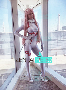 白色 ZERO TWO 02 Darling in the Franxx 莱卡连体紧身衣 无配件
