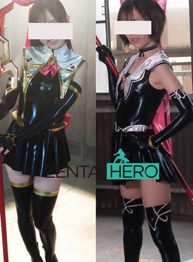 特摄giga黑色涂胶拼接魔法皇女水手服美少女战士cosplay连体裙