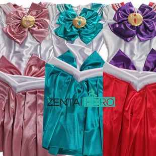 性感光泽莱卡拼接粉色缎面美少女小小兔水手服Sailor Cosplay服装