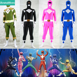 热销 超能战士 恐龙战队英雄紧身衣power rangers MIGHTY MORPHIN