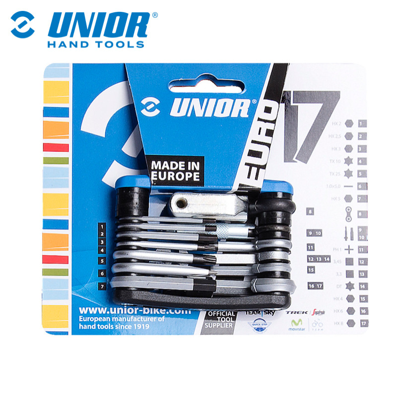 UNIOR EURO 17 13自行车维修工具内六角螺丝刀套气筒扳手多功能 - 实物图