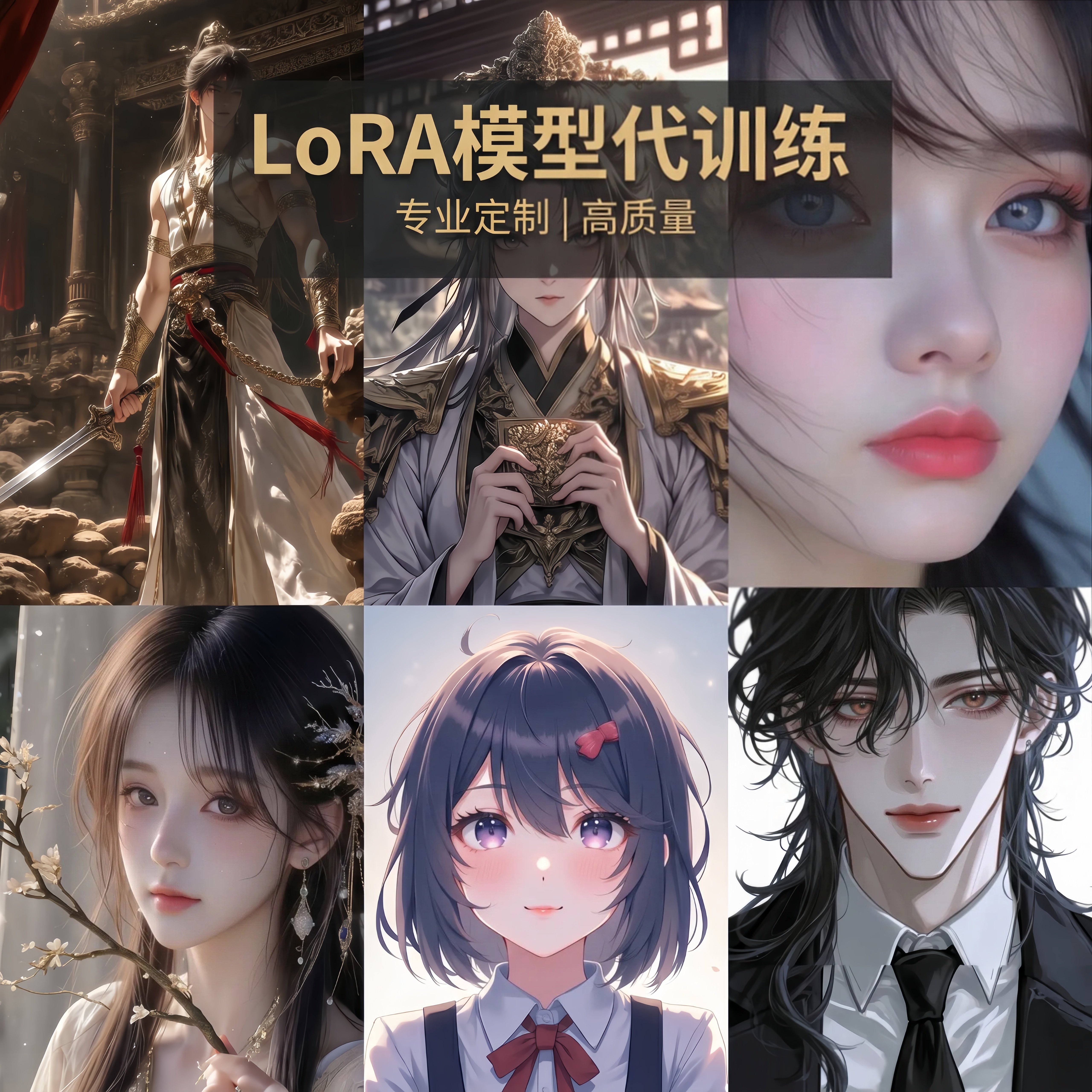 LoRA 模型代训练 定制角色 /真人/ 国风/二次元 AI 绘画专属模型图片