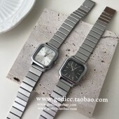 韩版 冷淡风手表女高级感简约气质ins风百搭显白学生女竹节链防水