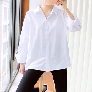 200斤春秋弹力遮肚面试胖妹妹职业衬衣正装 女胖mm长袖 白衬衫 大码