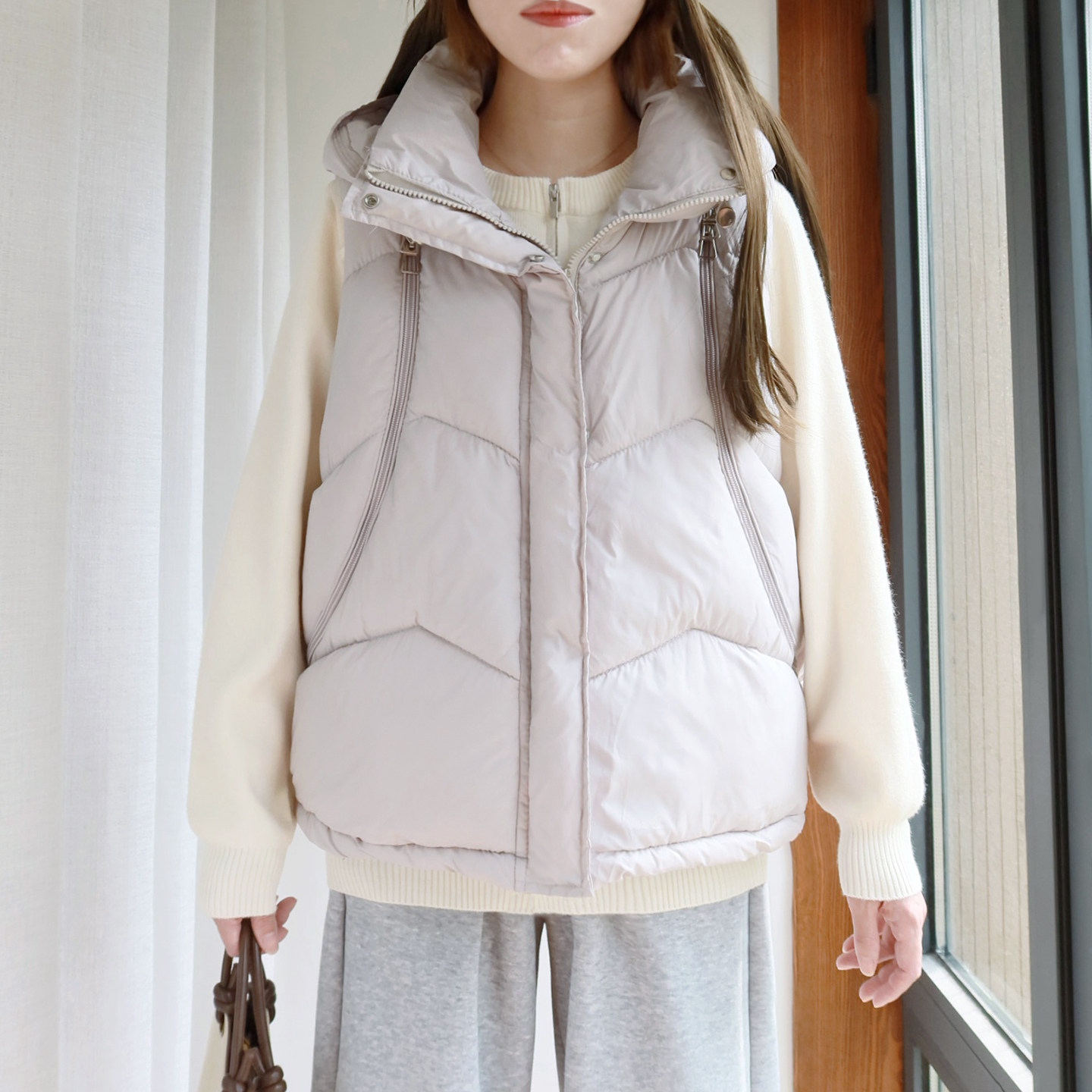 大码棉马甲女200斤胖mm外穿秋冬新款加肥加大胖妹妹连帽无袖棉衣