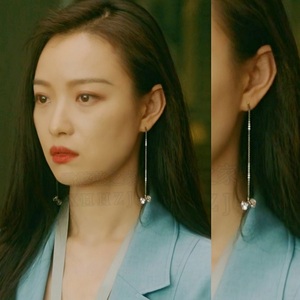 流金岁月倪妮朱锁锁同款耳环长款耳坠925银针耳钉2021新款女春节