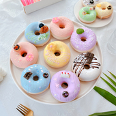 仿真甜甜圈模型心形蛋糕面包店橱窗展示道具食物拍摄装 饰摄影写真