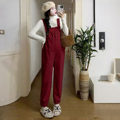 休闲宽松长裤 孕妇装 套装 小个子孕妇背带裤 毛衣两件套 2025春秋新款