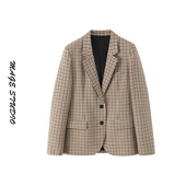 早春英伦风格 子西装 外套女通勤气质高级感老钱风职场宽松减龄西服