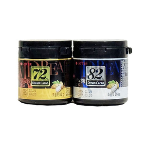 韩国进口72%82%56%乐天梦可可黑巧克力86g瓶装 休闲零食临期