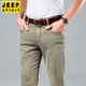 高腰中年人休闲长裤 正品 子 薄款 宽松直筒男士 吉普JEEP牛仔裤 春夏季