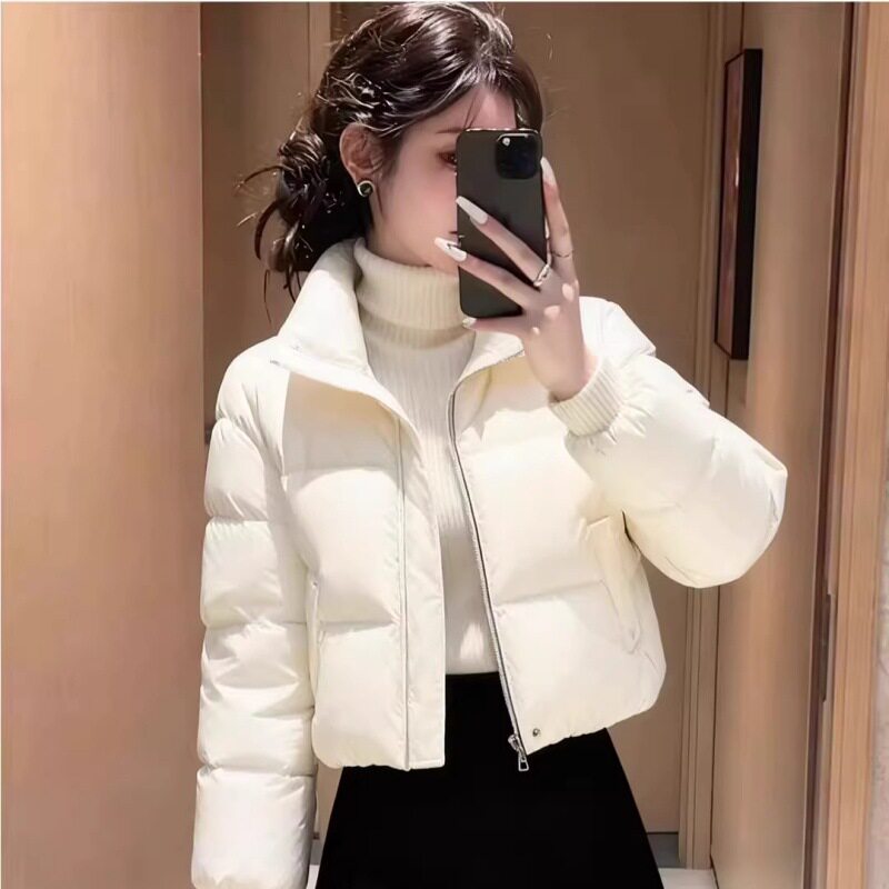 今年流行外套白色短款棉服女2026冬新款女士洋气保暖小个子面包服