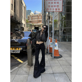 休闲裤 黑色工装 女秋季 Fanptntox 新款 超百搭显瘦长裤 多口袋喇叭裤