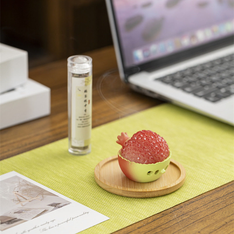 榴住幸福石榴香炉茶宠可爱树脂香座托卧室持久留香桂花香薰,家居饰品,香托/香盘/香座/香插,淘宝优惠券,粉丝福利购,淘宝优惠卷