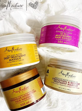 Shea Moisture牙买加蓖麻油发膜蜂蜜生乳油深层滋养保湿修复cgm