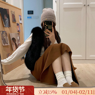小霸王整皮真狐狸毛马甲2025秋冬新款背心短款海宁毛毛外套皮草女