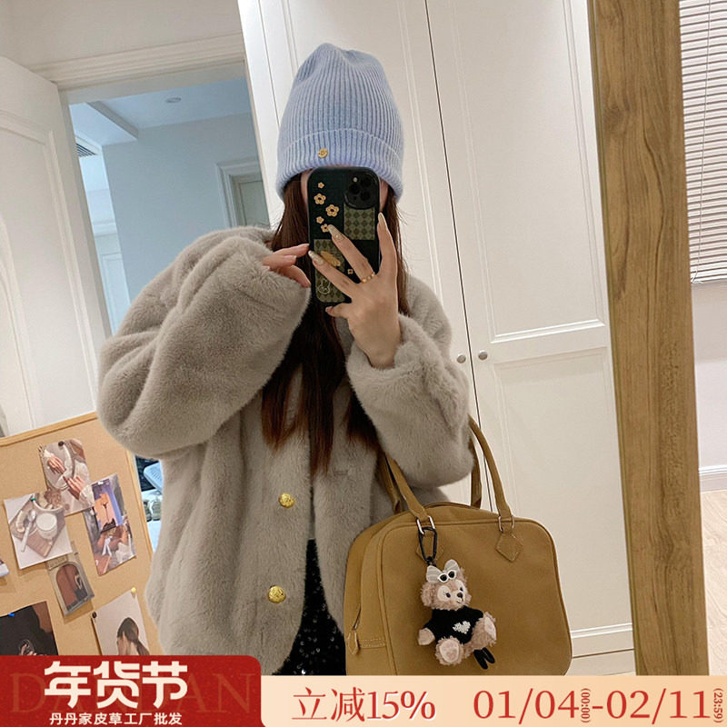 特价简香大衣仿天鹅绒皮毛一体小香风水貂绒环保皮草女冬毛毛外套,女装/女士精品,皮草,淘宝优惠券,粉丝福利购,淘宝优惠卷