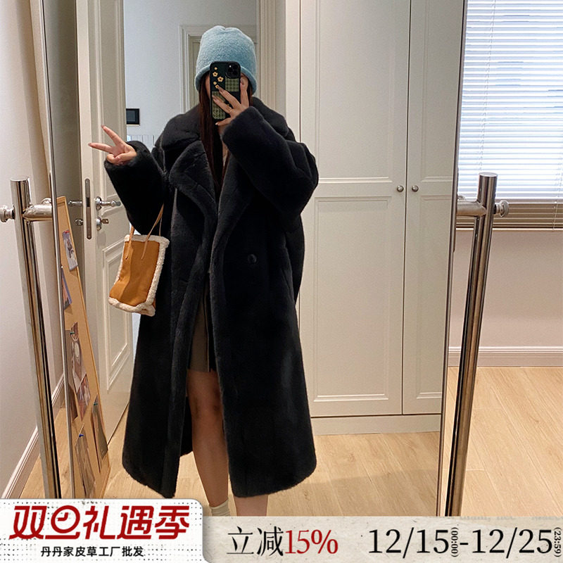 泰迪水貂绒环保皮草女冬毛毛外套