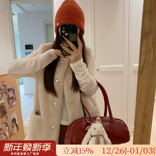 小香风马夹水貂绒皮毛一体环保皮草女毛毛外套年轻款 背心百搭马甲