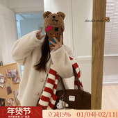 极简主义 细腻100羊羔毛羊剪绒皮毛一体2025新款 毛毛外套皮草女冬