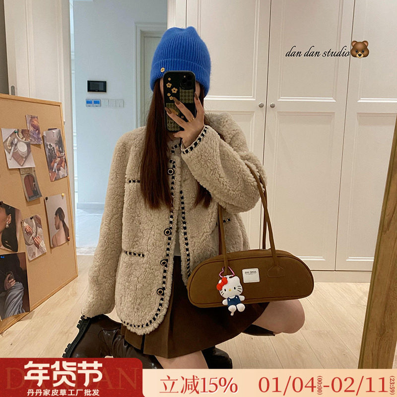 特价小香风仿羊羔毛皮毛一体冬季新款圆领短款环保皮草女毛毛外套,女装/女士精品,皮草,淘宝优惠券,粉丝福利购,淘宝优惠卷