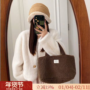 仿天鹅绒貂皮大衣皮毛一体 V领短款水貂绒环保秋冬皮草女毛毛外套