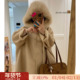 温柔风气质中长款 狐狸毛编织连帽双面呢羊绒大衣皮草毛呢外套女冬