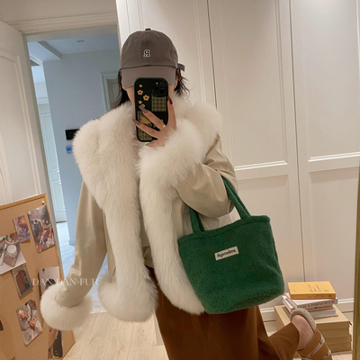 狐狸毛鹅绒羽绒服皮草毛毛外套女