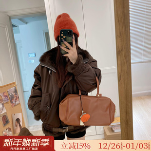皮草外套女 新款 休闲机车款 双面穿整皮兔毛皮毛一体派克服2025冬季