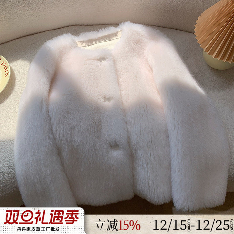 羊羔毛皮毛一体皮草女冬毛毛外套