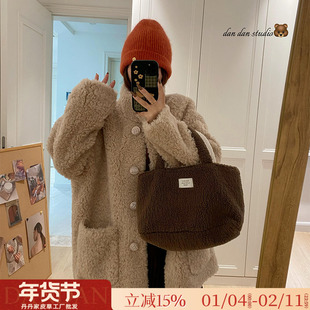 特价绒绒泰迪熊 100羊羔毛皮毛一体宽松中长款冬季立领毛毛外套女