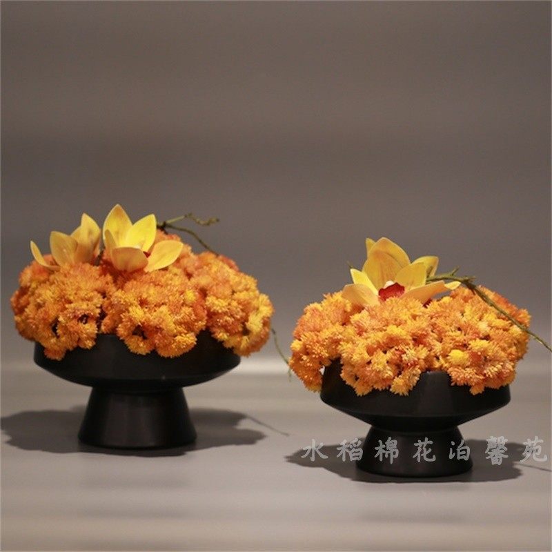现代彷真花蝴蝶兰套装花艺样品屋展示中心洽谈茶几桌花软装饰品摆