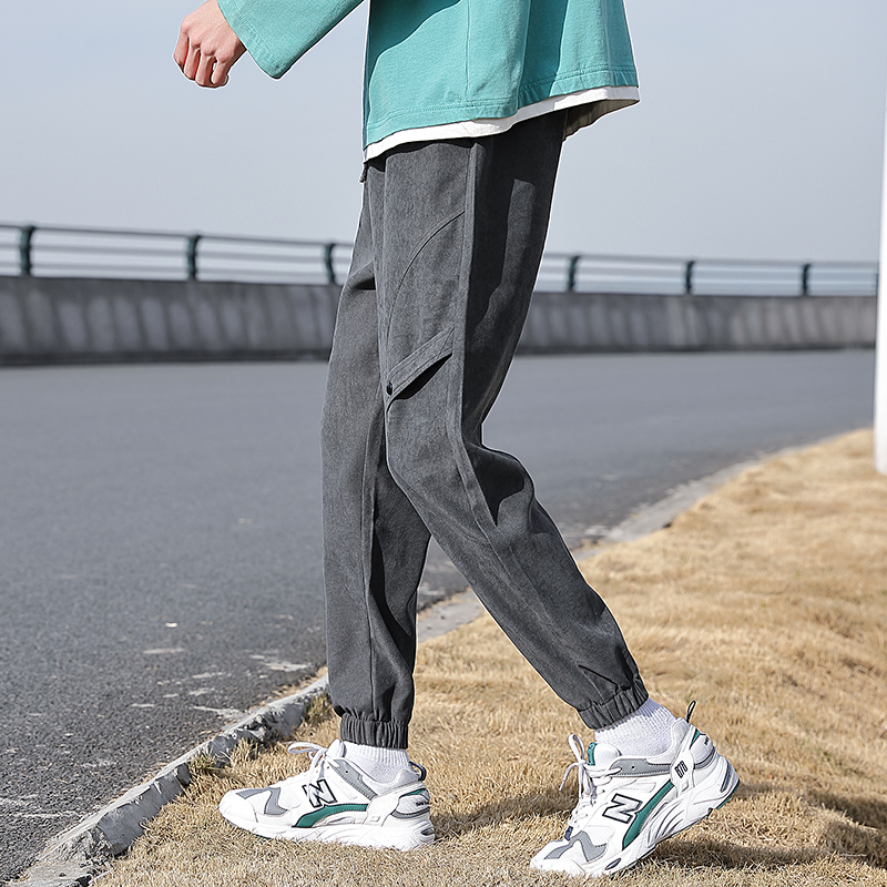 Two color spring and summer casual pants men's Leggings cropped pants Harem Pants