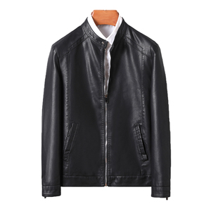 皮衣男外套秋季潮流英伦风复古立领休闲机车皮夹克防风MJ603-P68图片