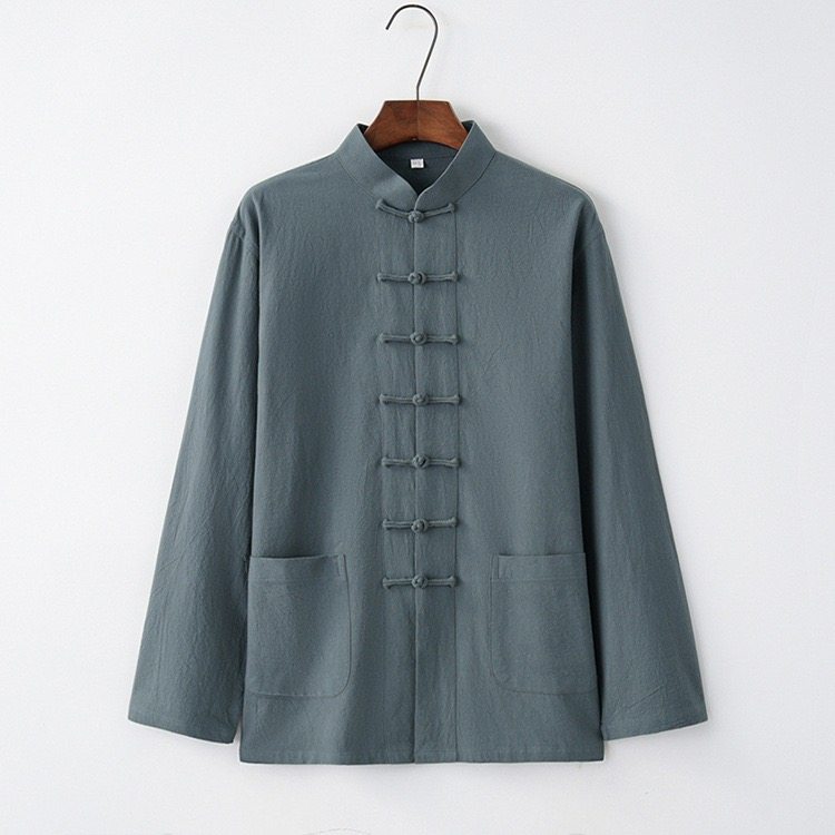 风男装盘扣太极唐装休闲禅修茶服中青年打底上衣DFCS880-P55,男装T恤,星座1206（原A206）