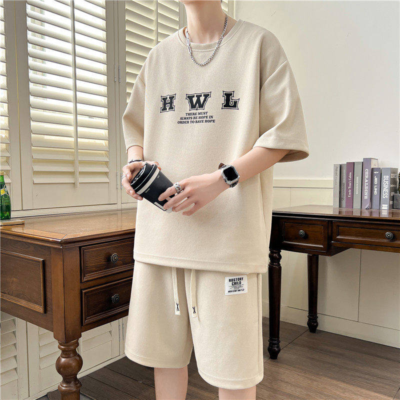 新款夏季透气青少年男士韩版休闲时尚百搭套装YCGW913-P38,男装休闲套装,星座1206（原A206）