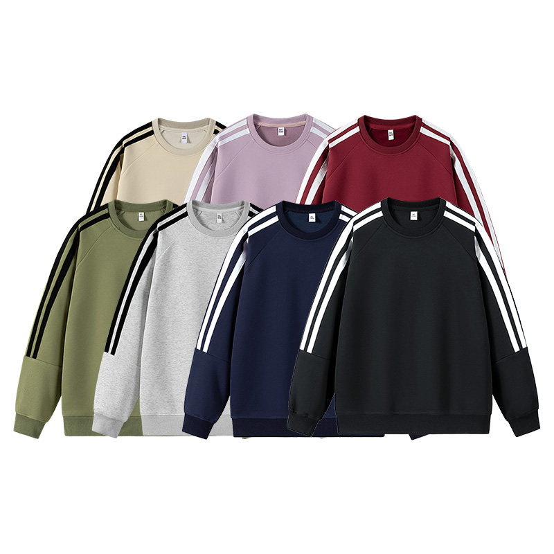重磅纯色卫衣T恤男宽松春秋款卫衣圆领内搭打底衫男HH8886-P30图片