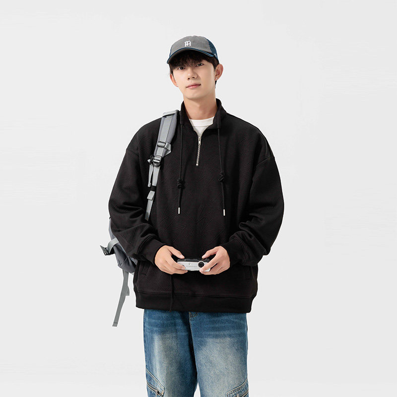 半拉链卫衣男2025新款立领polo衫春秋男款男士上衣HH8906-P50,男装卫衣,星座1206（原A206）