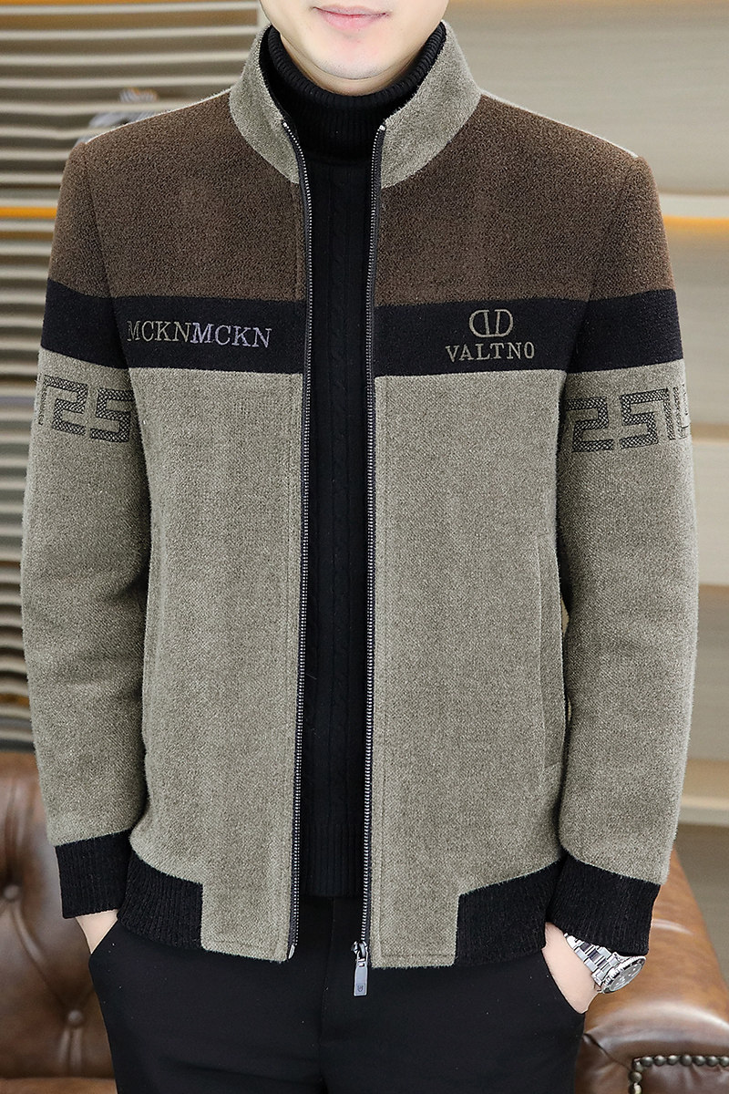 2025秋冬金貂绒翻领毛呢外套青年夹加棉加厚夹克棉服HF8831-P140,男装夹克,星座1206（原A206）