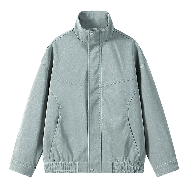 2025秋季新款皮衣男机车服潮流港风翻领宽松PU外套GS6395-P90,男装皮衣,星座1206（原A206）